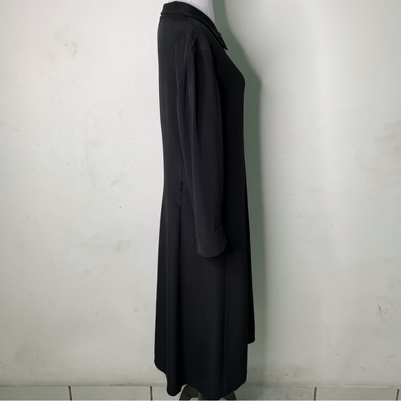 Armani Collezioni Women's Black Long Sleeve Button Down Maxi Dress Size 12 - Picture 5 of 16
